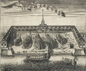 Utsikt över amiralitetsvarvet i St. Petersburg, 1717