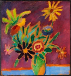 Färgglada blommor, 1915.