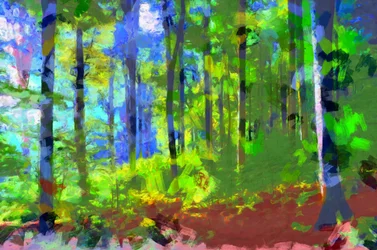 Morgon,Skog,2020,(blandteknik)