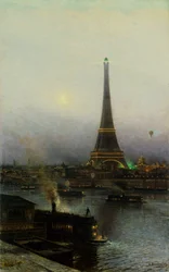 Eiffeltornet på natten, 1889.