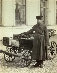 En kusk. Albumin Foto av Alexei Sergeevich Mazurin (1846-efter 1914)