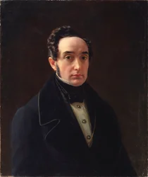 Porträtt av författaren Ivan Panayev (1812-1862) - Målning av Alexei Vasilyevich Tyranov (1808-1859), olja på duk, rysk konst
