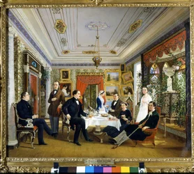Tefliken. Målning av Voloskov Alexey Yakovlevich (1822 - 1882)