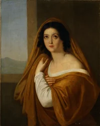 Porträtt av prinsessan Yevdokia Avdotya Ivanovna Golitsyna, född Izmaylova 1794-1890, 1810-talet