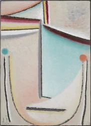 Abstrakt huvud: rosa-ljusblå, 1929