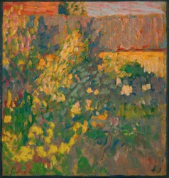 Blommande trädgård