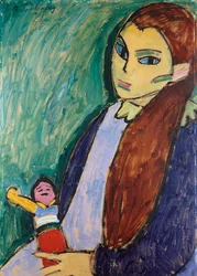 Flicka med docka, 1910