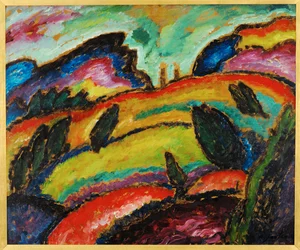 Huegel - Hill (olja på kartong)