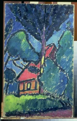 Landskap, ca 1910 (olja på kartong)