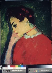 "Porträtt av en kvinna" målning av Alexei von Javlensky (Alexi von Jawlensky, Alexej von Javlenski) (1864-1941) 1909 State Uzbekistan Art Museum, Tasjkent