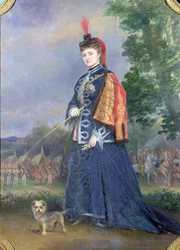 Hortense Schneider (1833-1920) i rollen som storhertiginnan i «La Grande Duchesse de Gerolstein» av Jacques Offenbach (1819-90), 1874