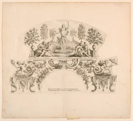 Fläktblad, åttonde och nionde plattan i setet, "Divers Desseins de grands Fans, Encrans, et autres Ornamens, invented et engraved par Nicolas Loire"
