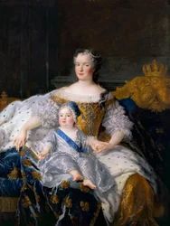 Marie Leszczynska med Louis, Dauphin av Frankrike