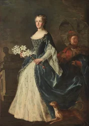 Porträtt av Marie Leszczynska, Frankrikes drottning 1703-1768, 1725.