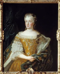 Porträtt av drottning Mary Lesczinska (1703-1768). Målning av Alexis Simon Belle (1674-1734)