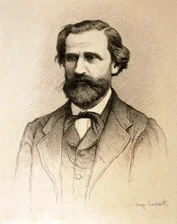 Porträtt av Giuseppe Fortunino Francesco Verdi (etsning)