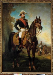 Ridsporträtt av kejsar Napoleon III (1808-1873) Målning av Alfred de Dreux (1810-1860) 1800-talets Paris, Armémuseet