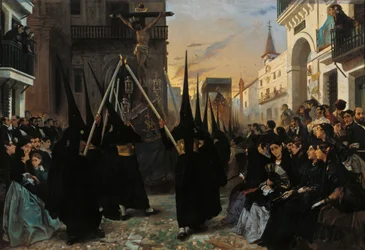 En procession längs Calle Genova