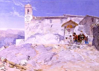 Sta Rocco, Olevano (akvarell på papper)