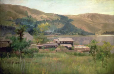 Lake Biwa, ca 1889 (olja på duk)