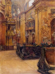 Interiören av Peterskirche i Wien