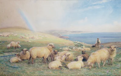 On the Hillside in Spring, Amberley, 1888 (wc)