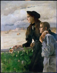 Bernard Stevens och hans syster Suzanne (målning på duk)