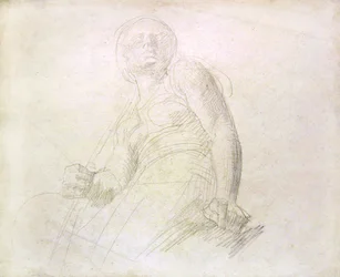 Studie av en figur, ca 1850 (penna på papper)