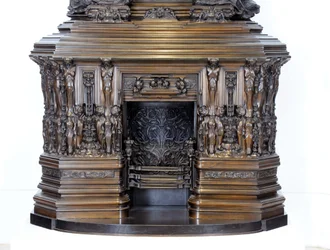 Detalj av Sam Wilsons skorstensstycke, ca 1908-14 (brons)