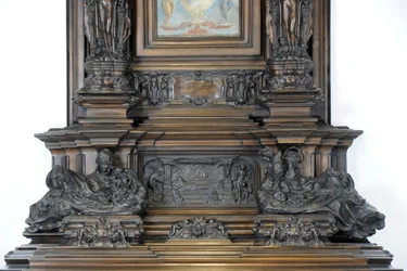 Detalj av Sam Wilsons skorstensstycke, ca 1908-14 (brons)