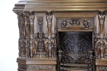 Detalj av Sam Wilsons skorstensstycke, ca 1908-14 (brons)