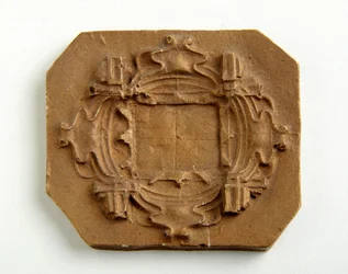 Maquette för en åttakantig plack (förgylld gips)
