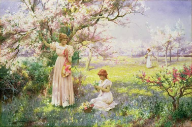 Vår: Plocka blommor, 1898