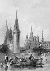 Le Ekalesia a Vasili Blagennoi, Moscow, na vaneina e J. H. Kernot, c.1844 swed
