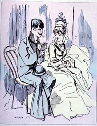 På Champs-Élysées, illustration från Les Parisiennes, c.1870