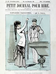 Parisiska fantasier av A. Grévin: Tja, om du inte har något emot det, min kusin, så kallar vi det en ärm. Biljardspelare - omslag till "Little Diary for Laughs" från december 1903