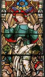 Kristus i majestät, ca 1867 (målat glas)
