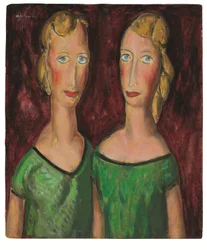 Two Sisters in Green, ca. 1920-talet (olja ombord)