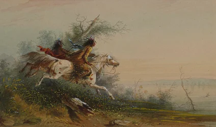 Älg som simmar över Platte