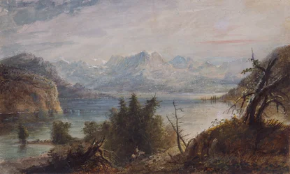Lake, Wind River Chain of Mountains, ca 1837 (akvarell på papper)