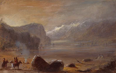 Lake, Wind River Range, ca 1837 (penna, akvarell och gouache på papper)