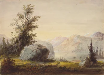 Lake, Wind River, ca 1837 (penna, akvarell och gouache på papper)