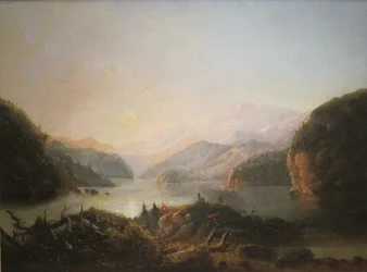 "Lake in the Wind River Country" av Alfred Jacob Miller, Cincinnati
