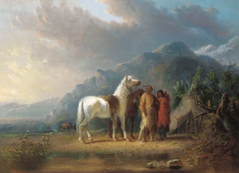 Sioux Camp (olja på duk)