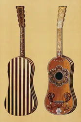 Gitarr inlagd med pärlemor, från 