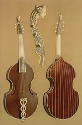 Viola da gamba, eller basgamba, av Joachim Tielke (1641-1719), Hamburg, 1701, ur ”Musical Instruments”