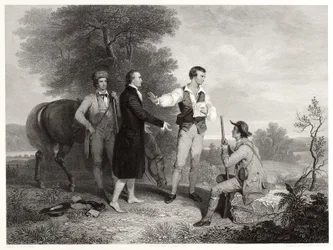 Fångsten av major Andre, efter Asher B. Durand, c.1846 (gravyr)