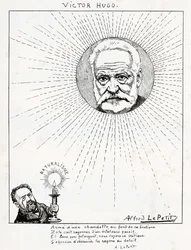 Karikatyr av Victor Hugo och Emile Zola., ca 1875-1880 (gravyr)