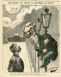 Illustration av Alfred Le Petity (1841-1909) för omslaget till Le Grelot