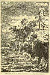 Illustration av Alfred Le Pete (1841-1909) i Gros-Jean et son kur